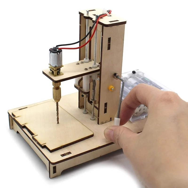 Mini Benchtop Drill Technology Making Invention DIY Board Drilling Model Tool