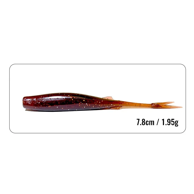 10 Stück Schwimmende Bionische Köder Gabelschweif-Weichköder Hochsalzbeständiger Köder Bissfester Wildbass-Köder Angelzubehör – Detail 10