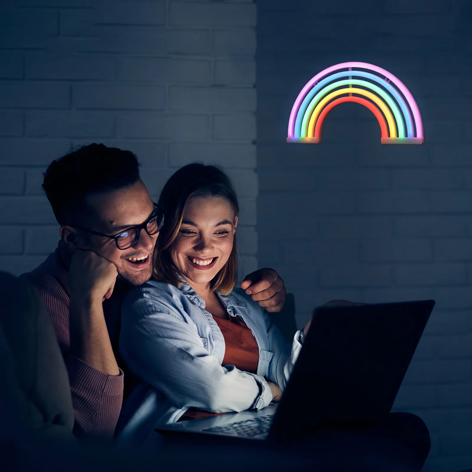 Cartoon Rainbow Table Lamp LED Night Light Bedside Bedroom Colorful Decoration Romantic Atmosphere Light for Children's Sleep view 2