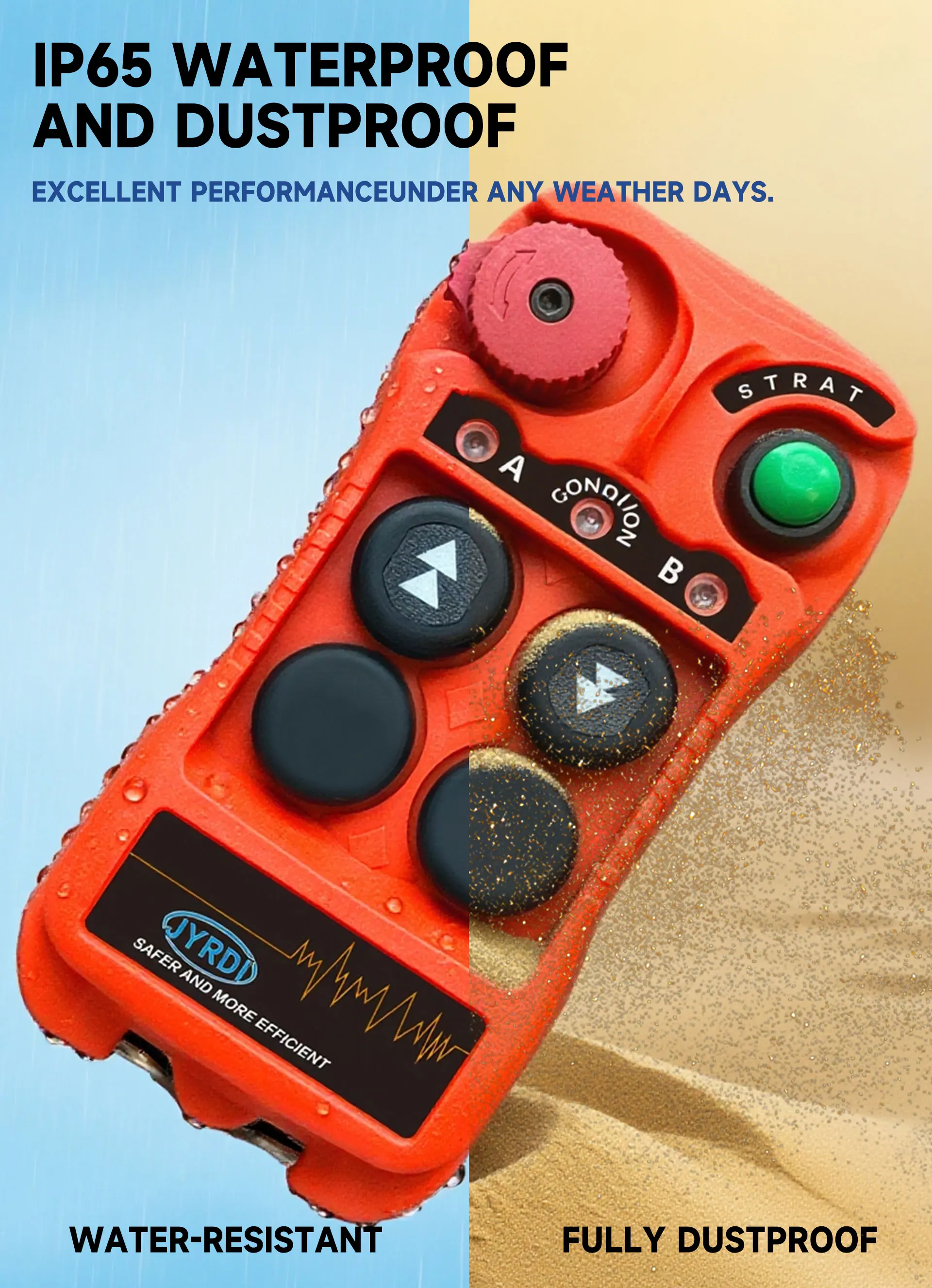 New Q200 2 Buttons Single Speed Industrial Wireless Radio Crane Remote Control Switches Winches Hoist Track Crane Lift Control