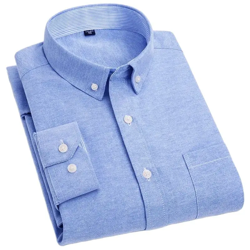 New men's long sleeve shirt spring summer Oxford textile high quality casual trend comfortable street slim everything simple