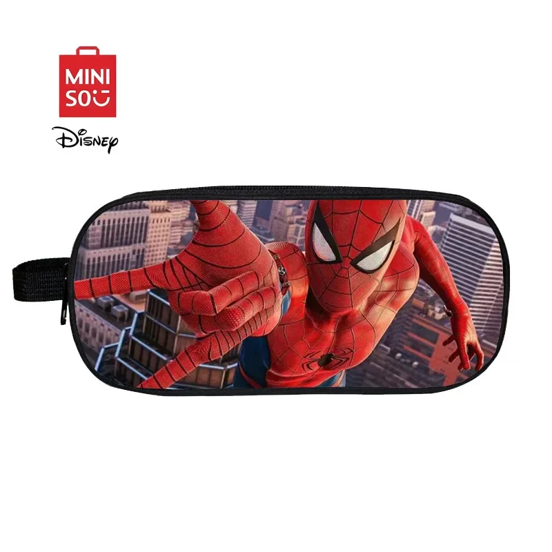 

MINISO Disney 2025 New Marvel Spider Man Pencil Case Children Large Capacity Stationery Box Fashion Student Cartoon Pencil Case