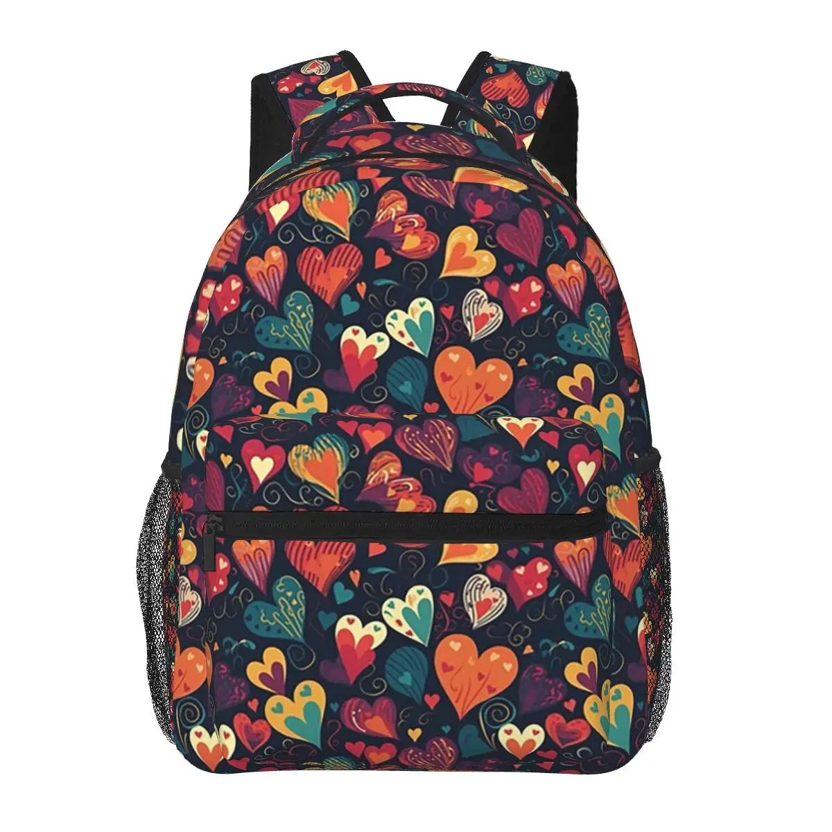 

Colour Hearts Pattern Student Backpack School Bag Hiking Travel Daypack for Men Women Fashion Bookbag Shoulder Bags