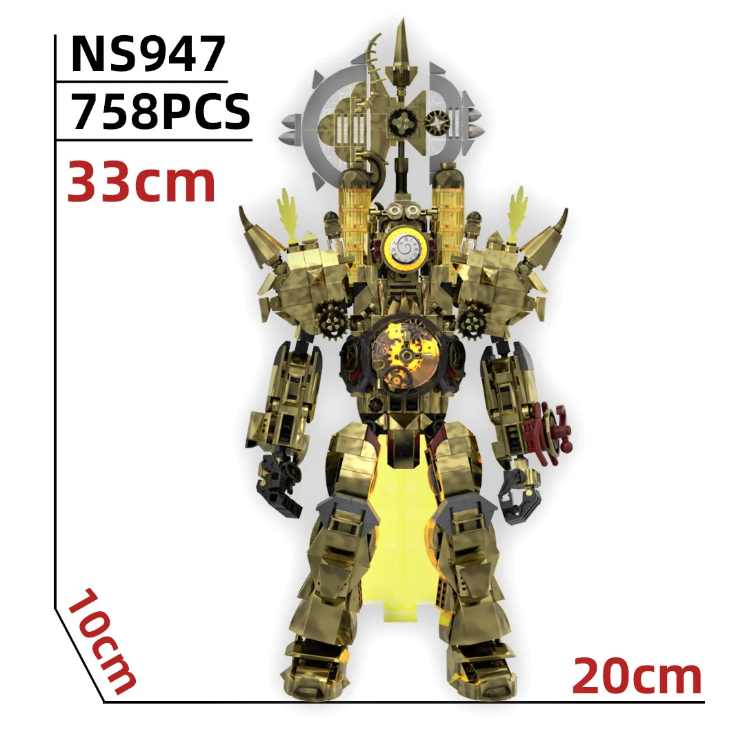 

Конструктор Skibidi Toilet MOC: Абстрактные строительные блоки, модель Золотого Часа Императора, совместимая с LEGO, игрушки-конструкторы