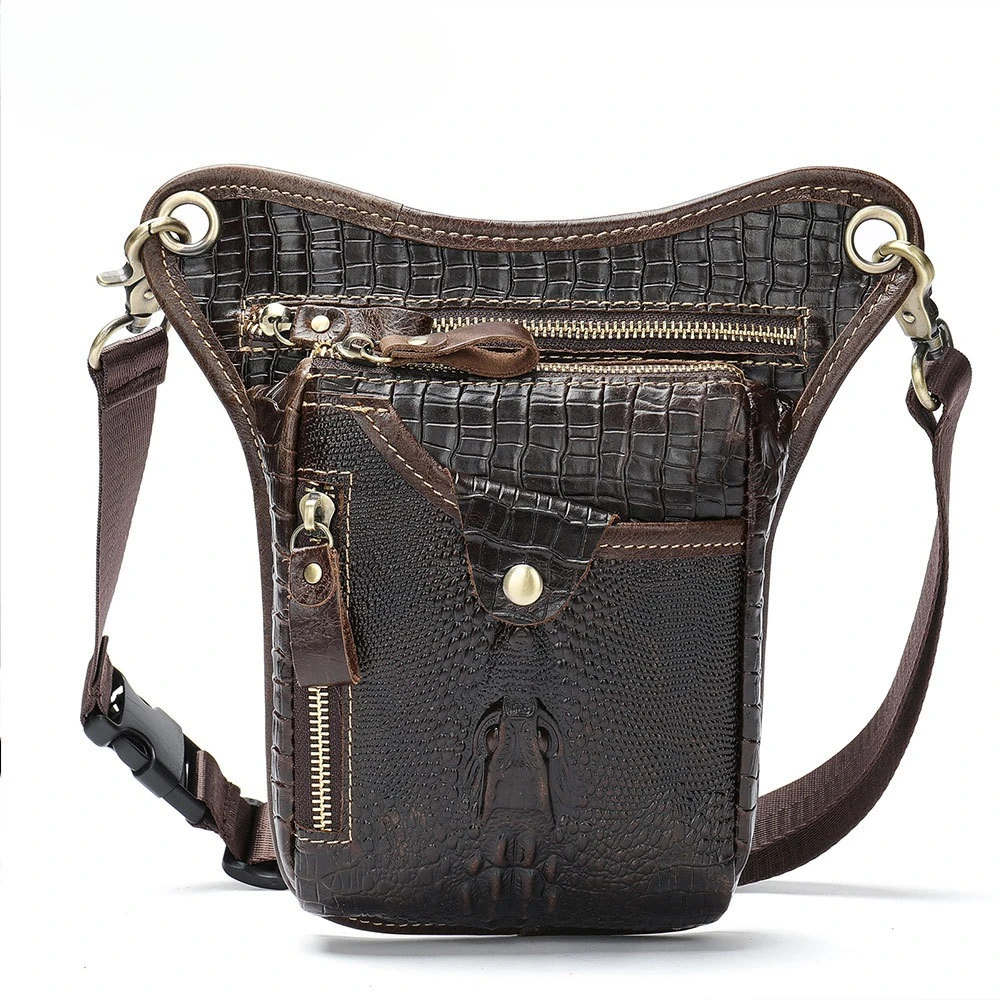 

Genuine Leather Motorcycle Waist Bag — Rugged Cowhide Phone Holster, Stylish Crossbody Man Bag for Cycling & Outdoor Sports