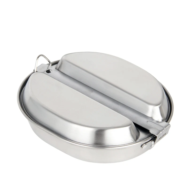 

Portable Stainless Steel Mess Kit Outdoor Camping Lunch Box Food Container