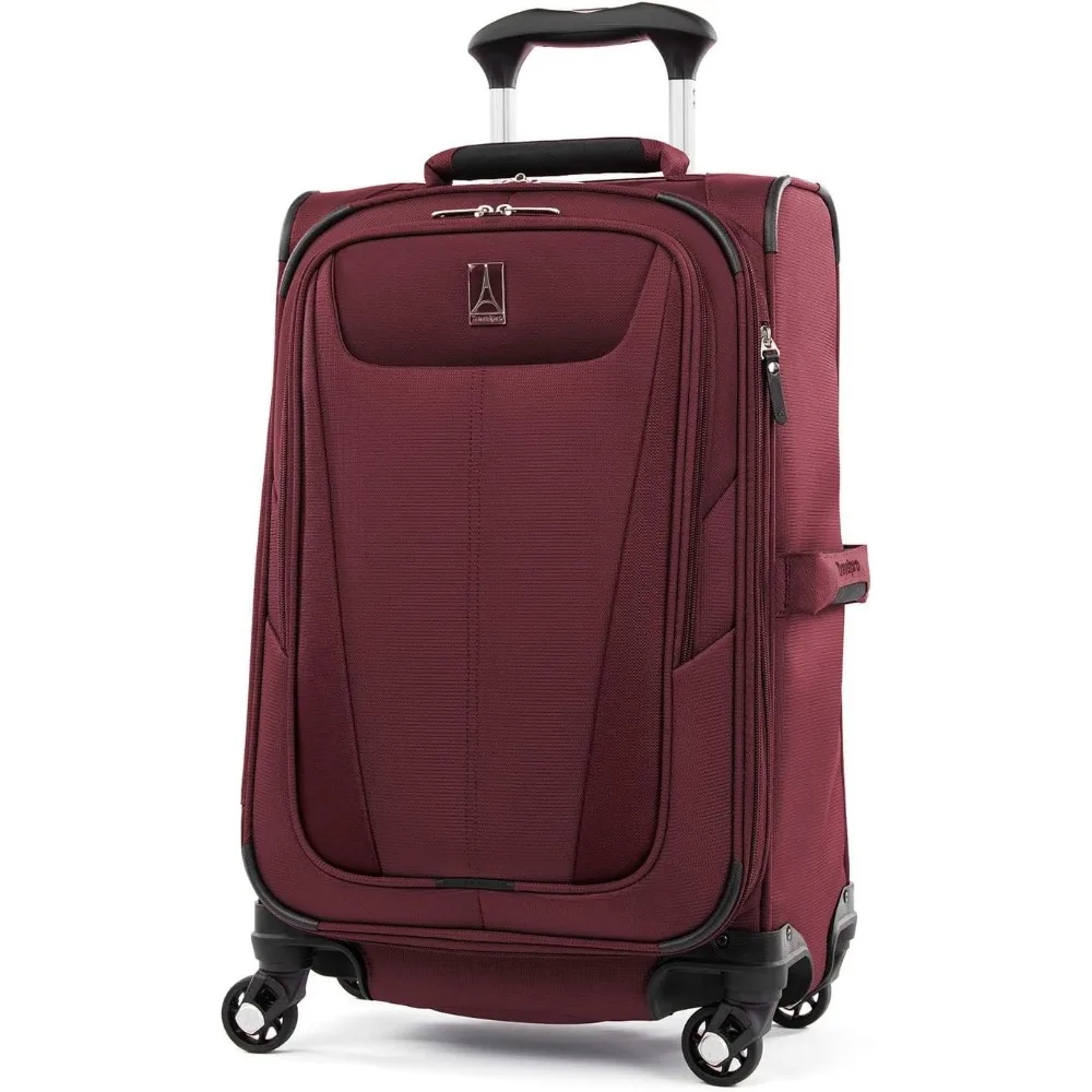Conjunto de bagagem de mão de 2 peças, leve e expansível com 4 rodas giratórias e sacola macia para viagens, valise ultraportátil