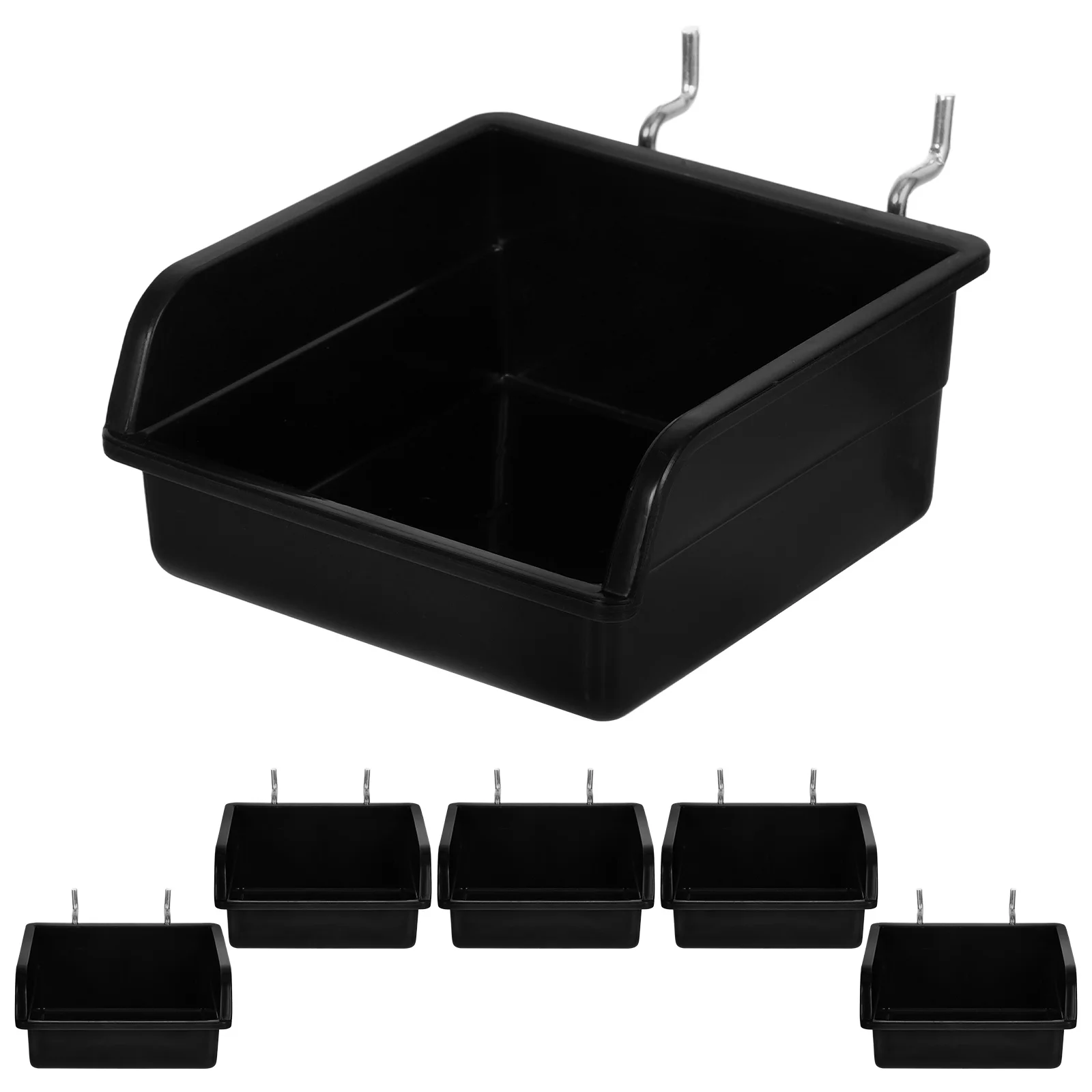 

6 Sets Parts Storage Box Peg Board Baskets Bins Drawer Organizer for Garage Iron