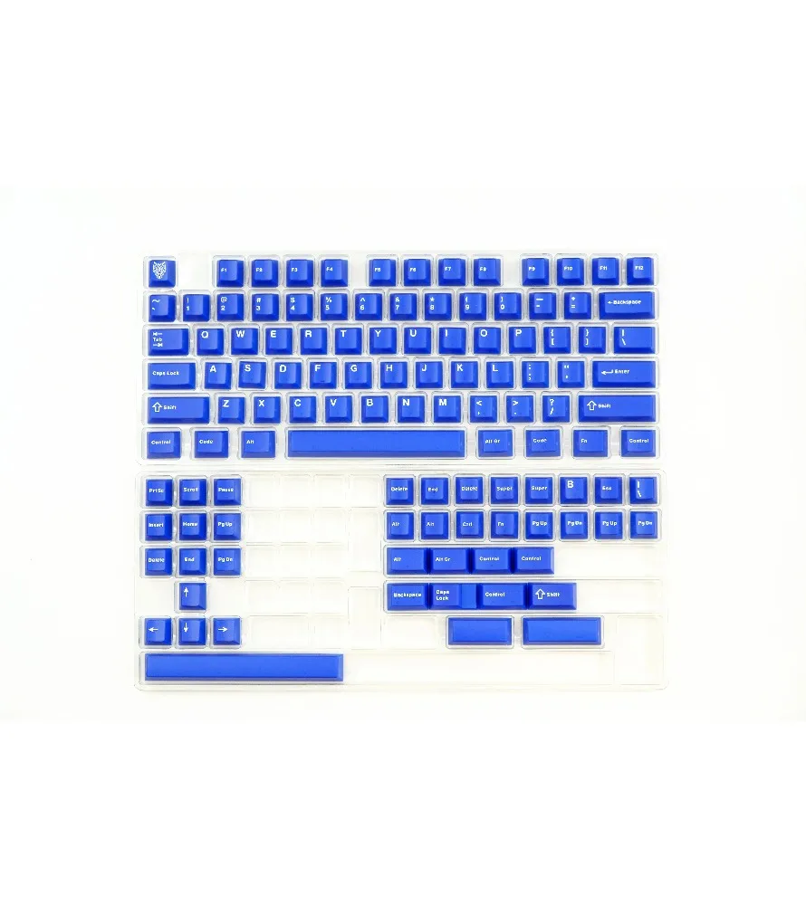 Keycap factory height adaptation 61/68/87/75 blue transparent two-color ABS semi-transparent Klein blue