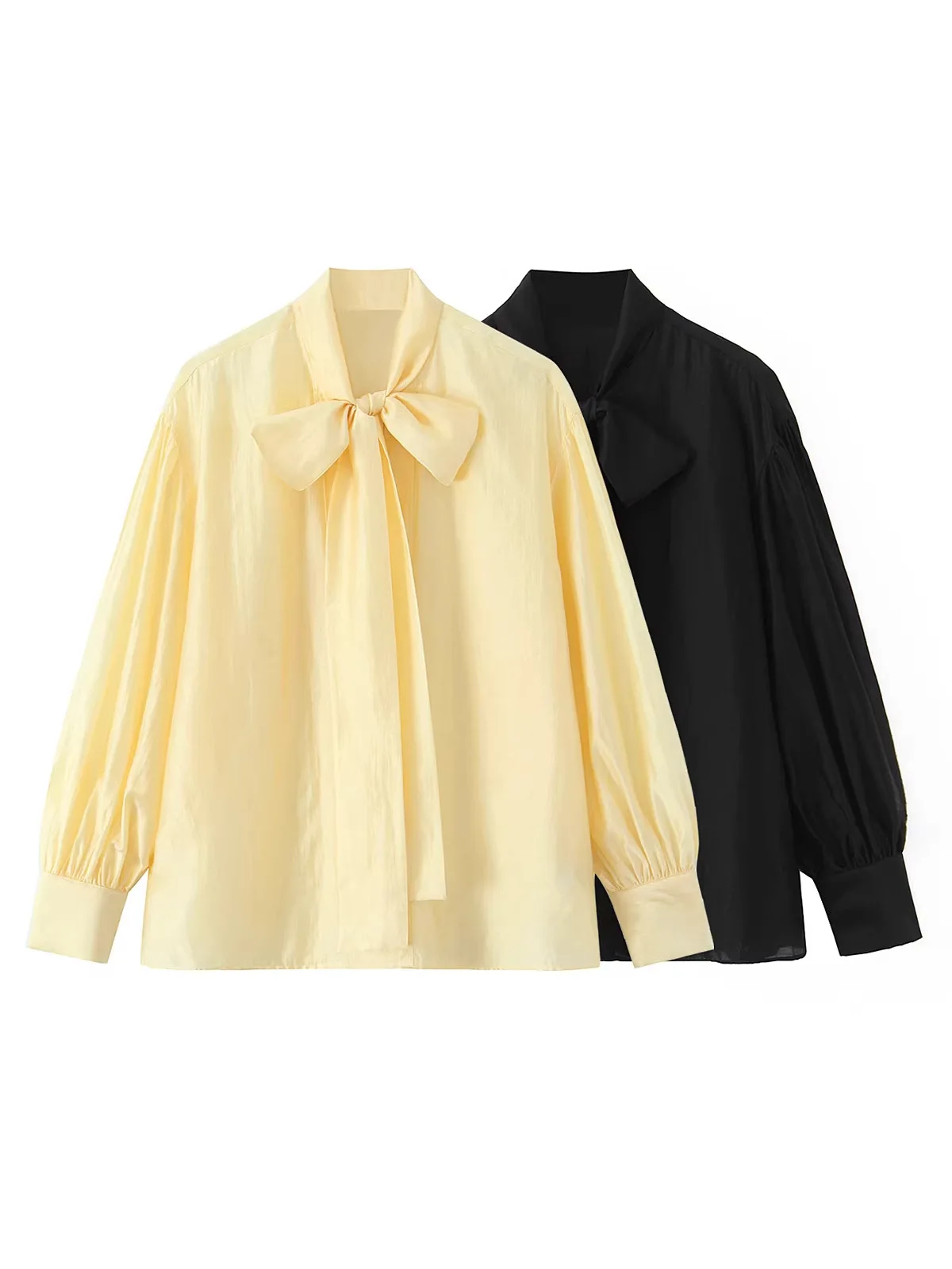 

Withered Spring New European And American Style Simple And Versatile Bow Decoration Hanging Shirt Woman Clothes Shirts
