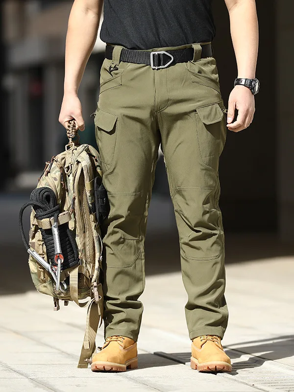 

IX7 IX9 Unique Special Forces Fans Overalls Stretch Breathable Tactical Multi Pocket Front Zipper Outdoor Casual Pants With Belt