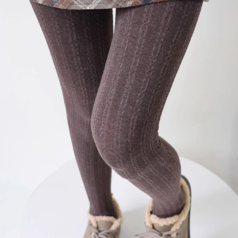 

5colors 150g Women Vintage Vertical Striped Tights Autumn Winter Thermal Slim Stocking Versatile Leggings Underwear Pantyhose