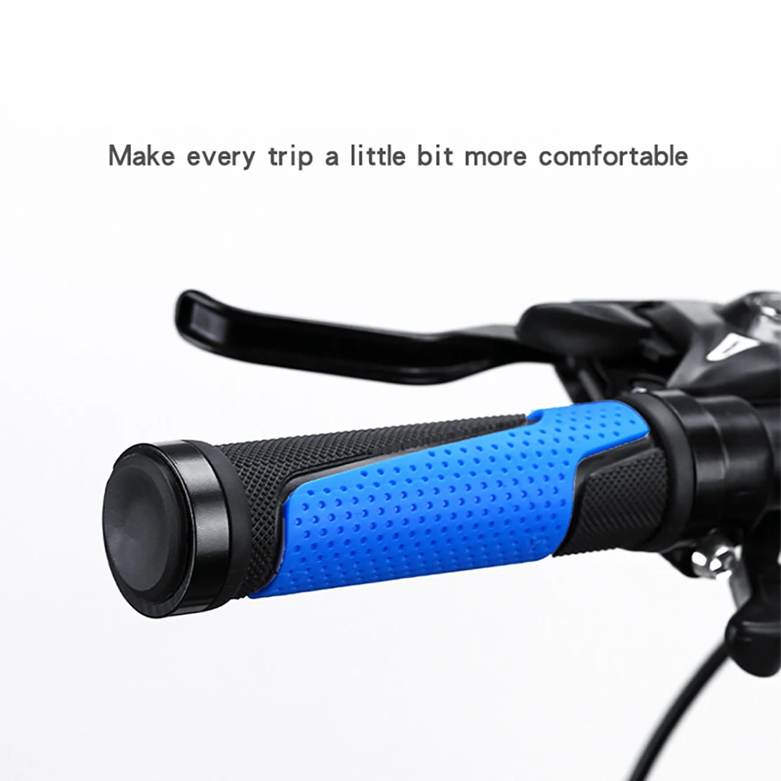 Mountain Bike Grips Non-Slip Durable Shock-Proof Rubber Fixed Gear Bicycle Handlebar Grip Cycling Parts Gray