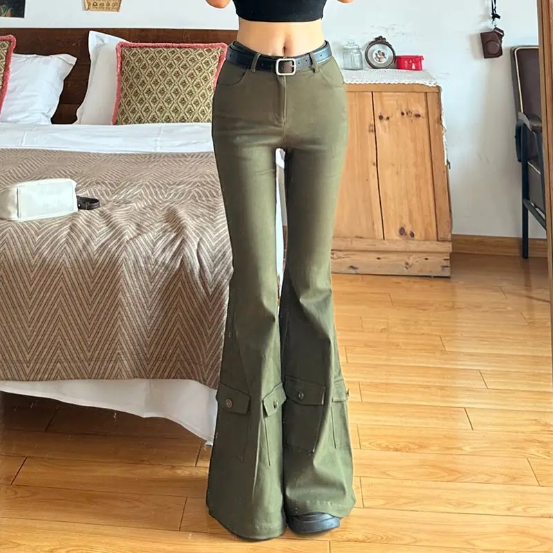 

Autumn and Winter New Retro Flared Pants Slim Fit and Slimming Pants Spicy Girl High Waisted Pants