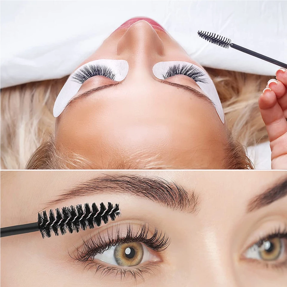 13 Piezas Kit de Limpieza para Extensiones de Pestañas 5 en 1 Cepillo Jabón Espuma Botella de Lavado Set Varita para Cejas y Pestañas Parches para Ojos 6