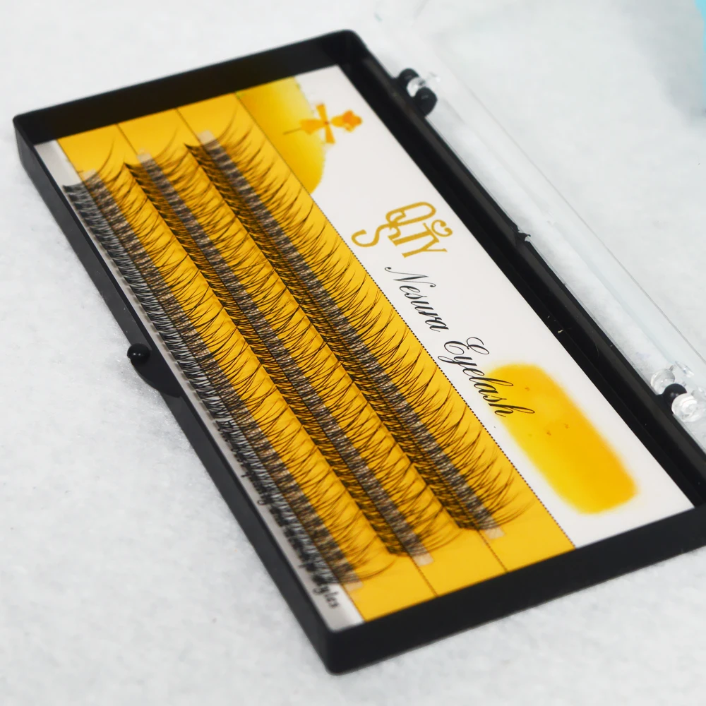 QSTY Soft Black Mink Eyelash Extension 10D dovetail eyelash grafting false Lashes Individual eyelashes Makeup Tool