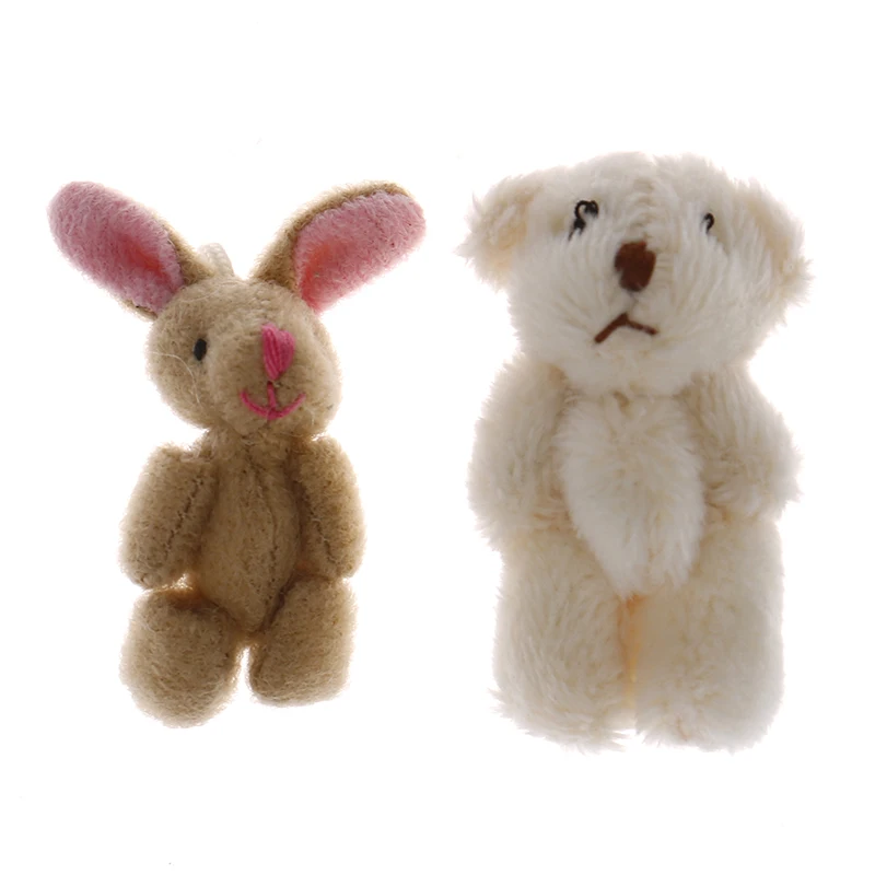 1Pcs 1/12 Dollhouse Miniature Cute Bear Rabbit Model Decor Accessories Toys