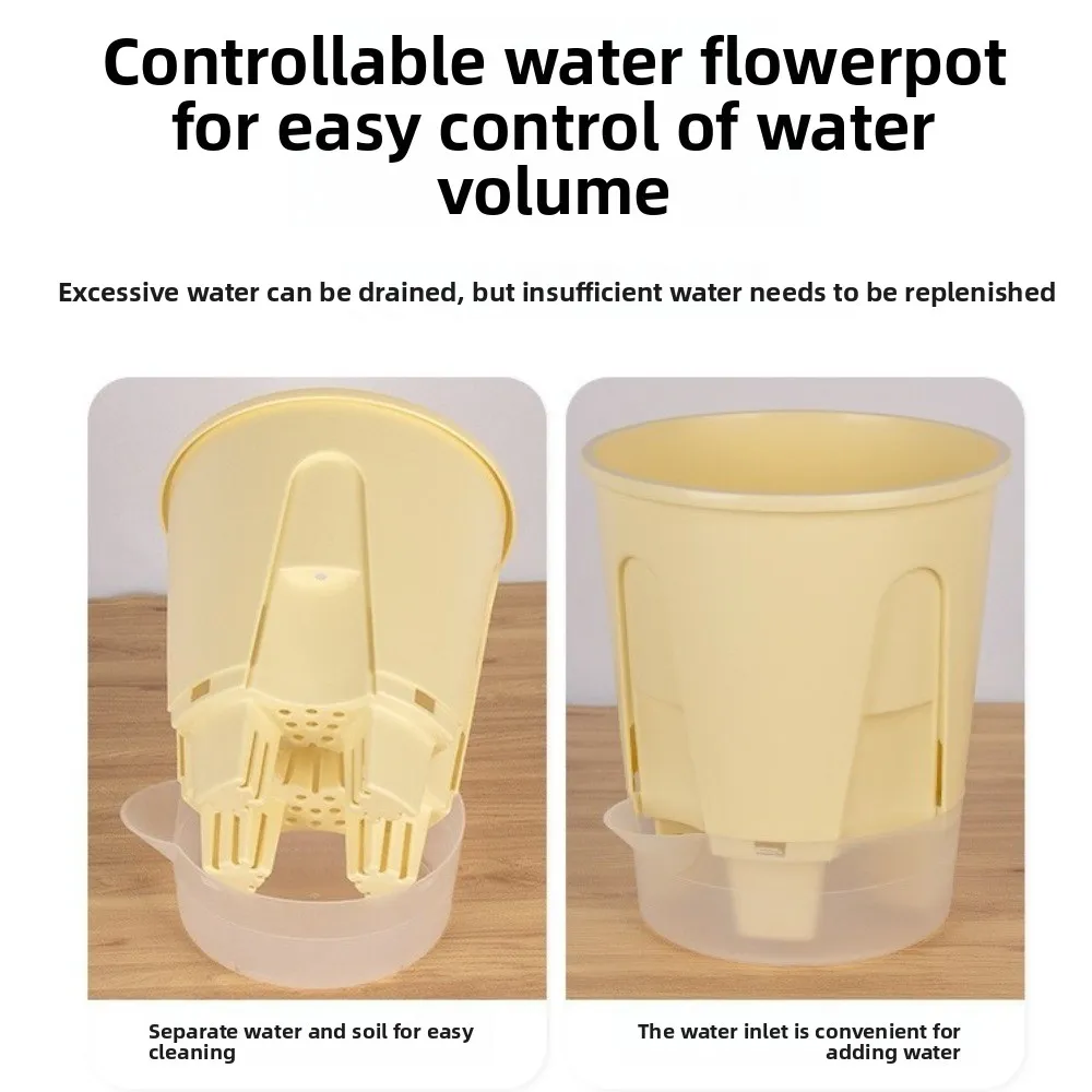 Plastic Self Absorbing Flowerpot Water Storage Tall Drain Holes Breathable Flowerpot Thickened Large Capacity