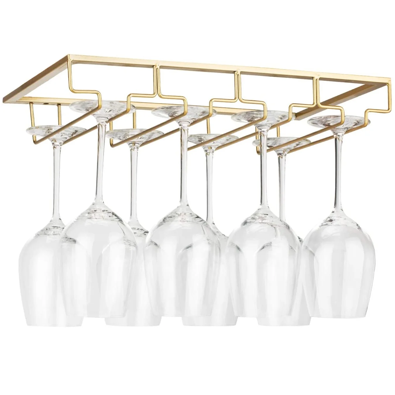 Wine Glass Rack Under Cabinet, Bartender Stemware Holder Metal Wine Glass Organizer Glasses Storage Hanger for Bar Kitchen