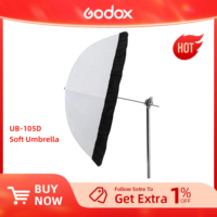 Godox UB-105D 105cm Studio Light Umbrella White Parabolic Reflective Transparent Soft Umbrella with Black Silver Diffuser Cover