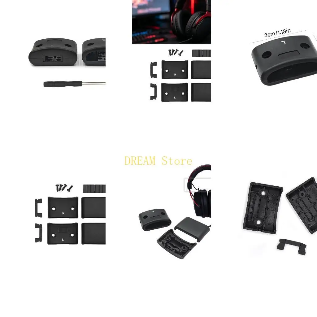 Left Right Headphone Clip Cover Replacement Headband Side Cover Slider for Cloud II, Headband Repair Parts Set with Screws