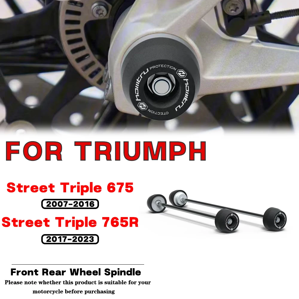 

For TRIUMPH Street Triple 765 R S RS / 675 R RX / 2007-2023 Motorcycle Accessories Front Rear Wheel Spindle Crash Protector