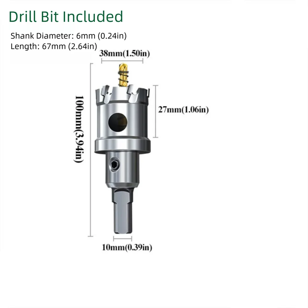 

Carbide Tip Hole Saw Core Drill Bit 6mm Diameter Quick Punch Hole Saw Cutter Iron Copper Stainless Steel Metal Cutting Drill Bit