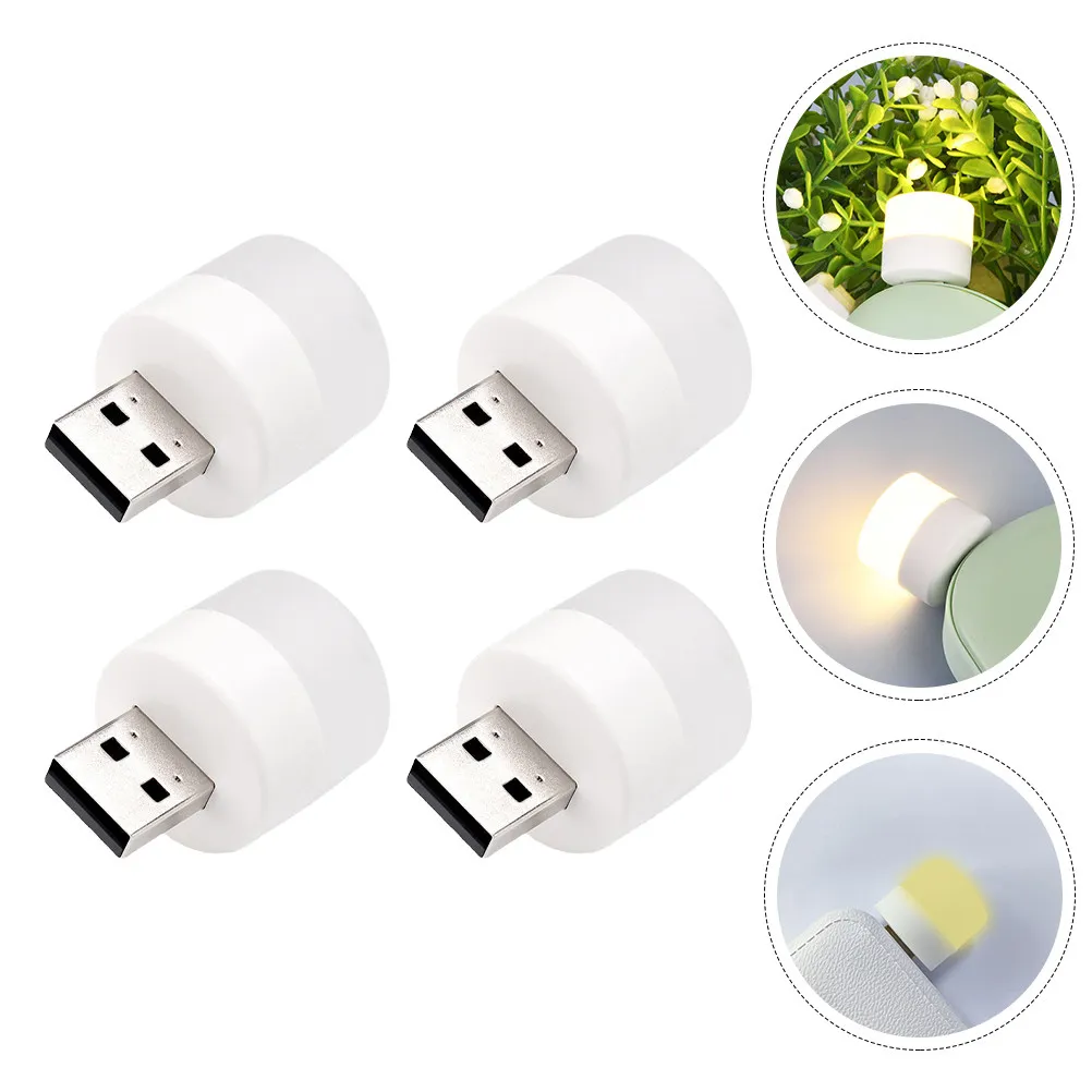 

4Pcs LED Night Light Plug-in Type Simple Design Lamp for Bedroom Home Decor Lighting Plug-in Night Light
