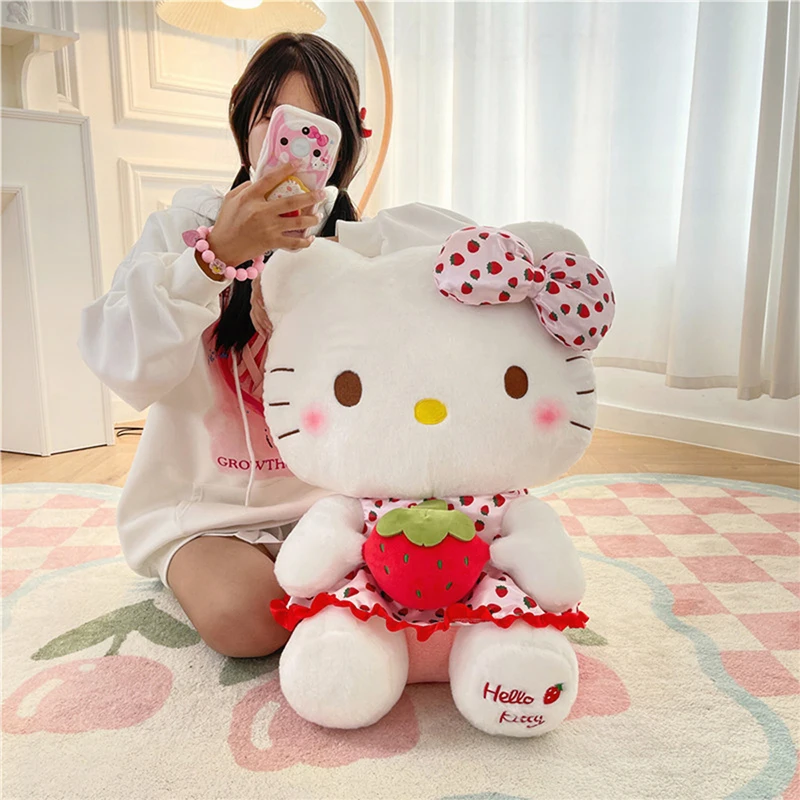 

Новое поступление, плюшевая игрушка Hello Kitty, клубничный кот, мягкая игрушка, милый детский подарок на день рождения, Рождество для детей, мягкая кукла, оптовая продажа