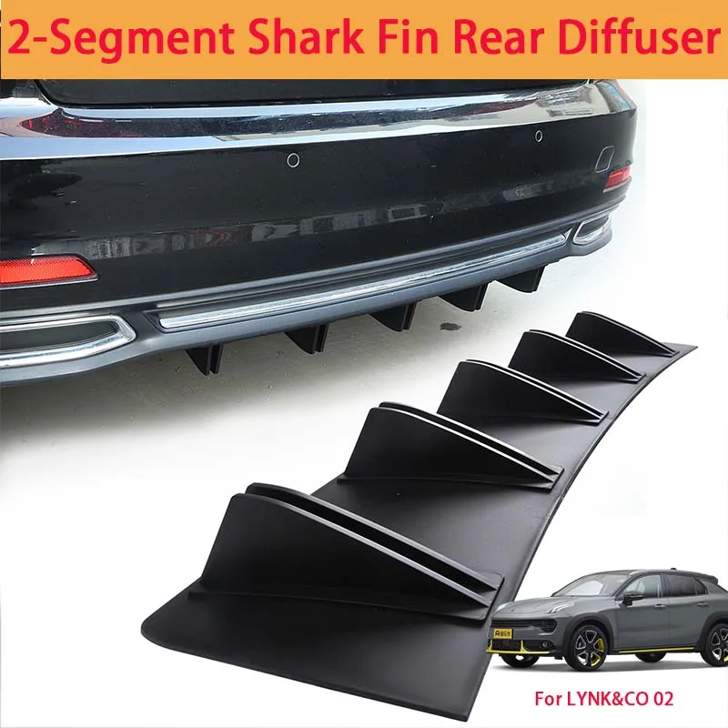 For LYNK&CO 02 Shark Fin Rear Diffuser Split Chassis Spoiler Auto Aerodynamic Parts Aerodynamic Modification