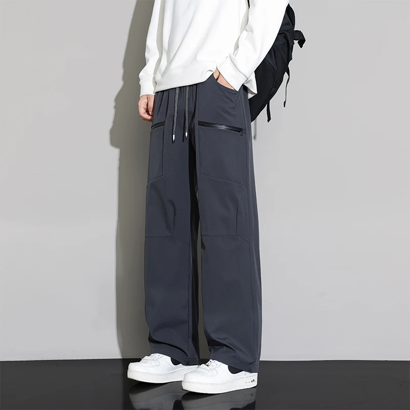 2026 Autumn Men's New Multi-Pocket Emergency Pants Men's Straight-Tee Casual Pants