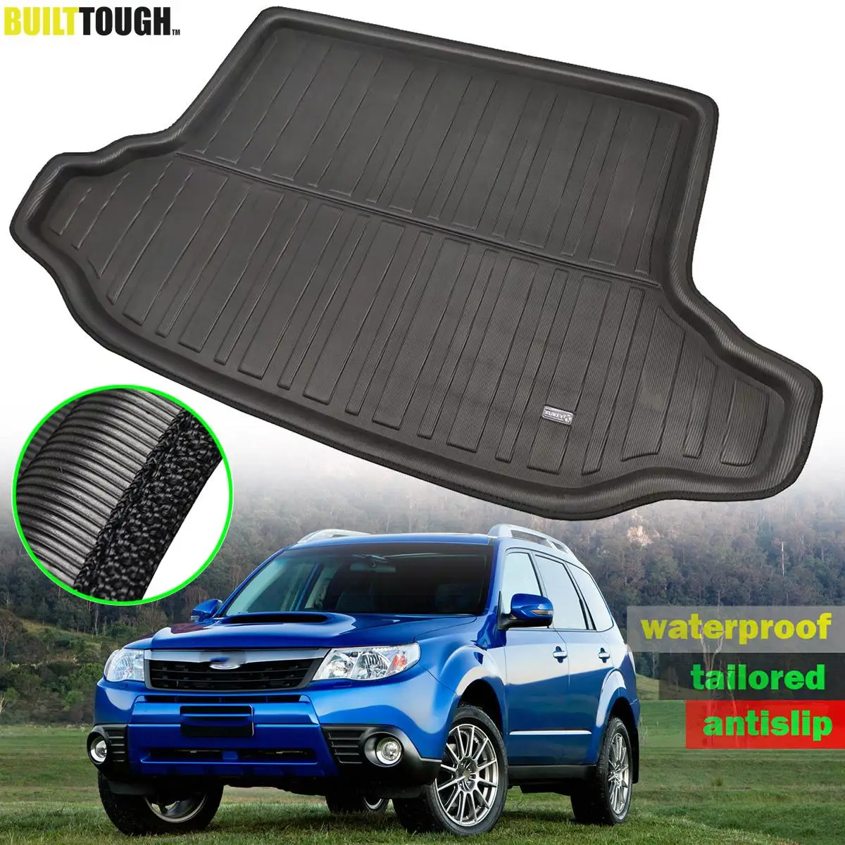 For Subaru Forester SH 2008 - 2013 Tailored Cargo Liner Boot Tray Rear Trunk Floor Mat Carpet Waterproof 2009 2010 2011 2012