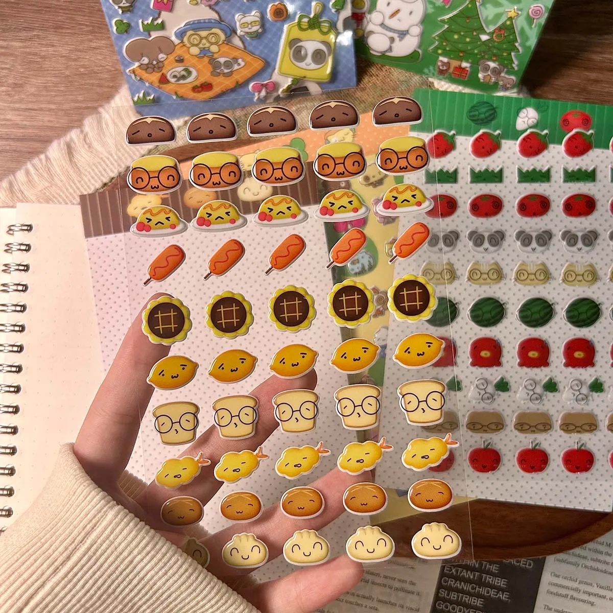 WAKAWAKA Kawai calcomanía pegatinas fruta vegetal espuma Stickeri burbujas táctiles Diy teléfono equipaje maleta para portátil pegatina