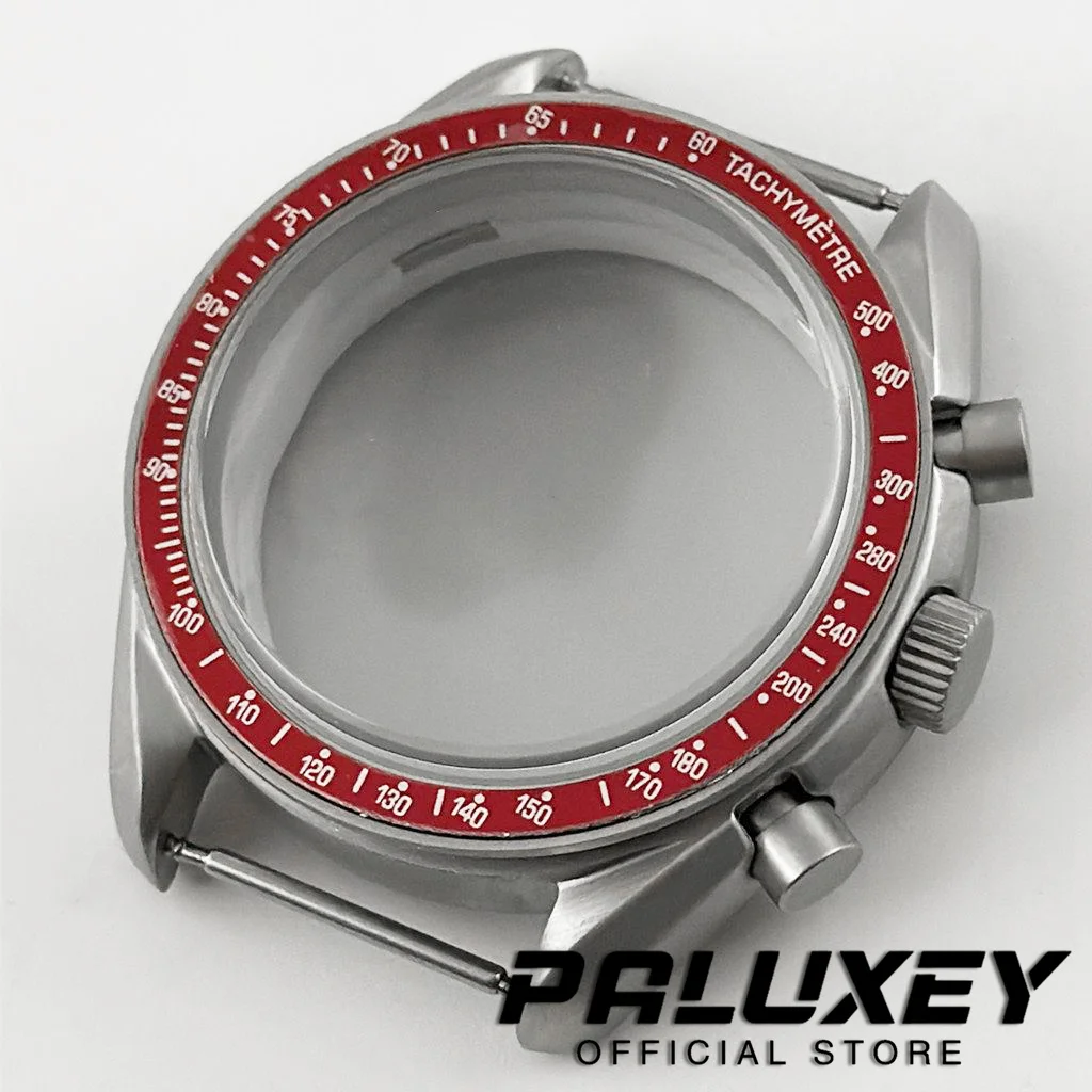 

VK63 40mm Titanium Case Chronograph Bezel Dome Mineral Glass Watch Case Accessories Watch Parts for VK63 VK63A Quartz Movement