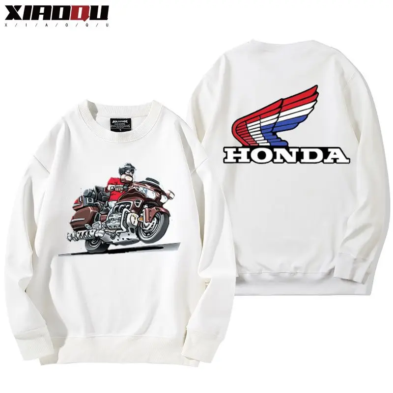 

Толстовка с круглым вырезом Honda Goldwing Motorcycle GoldWING для мужчин осенью и зимой, тонкая и флисовая, универсальная