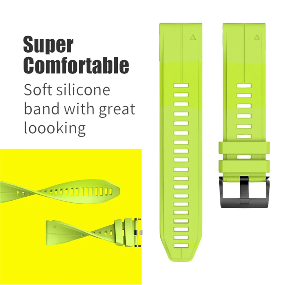 Pasek do zegarka Quickfit 22 26mm do Garmin Descent Enduro 2 MK3i/Mk2/Mk2i/Mk1/Epix Pro G1 D2, silikonowy pasek do zegarka do sportów outdoorowych