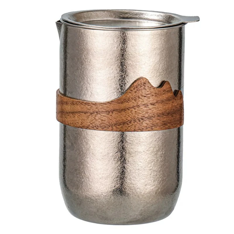 2025 new pure titanium tea set gift portable tea maker light luxury belt travel gift box set