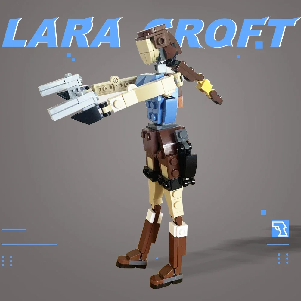 Gobricks MOC Tombed Raiders-Lara Croft Brickheadzs Game Character Building Block Set Female Warrior Adventure Model Brick Gift