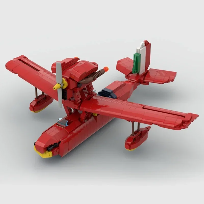 Tijolos técnicos moc, modelo de filmes famosos, barco voador vermelho, blocos de construção modulares, presentes, brinquedos para crianças, conjuntos diy de montagem