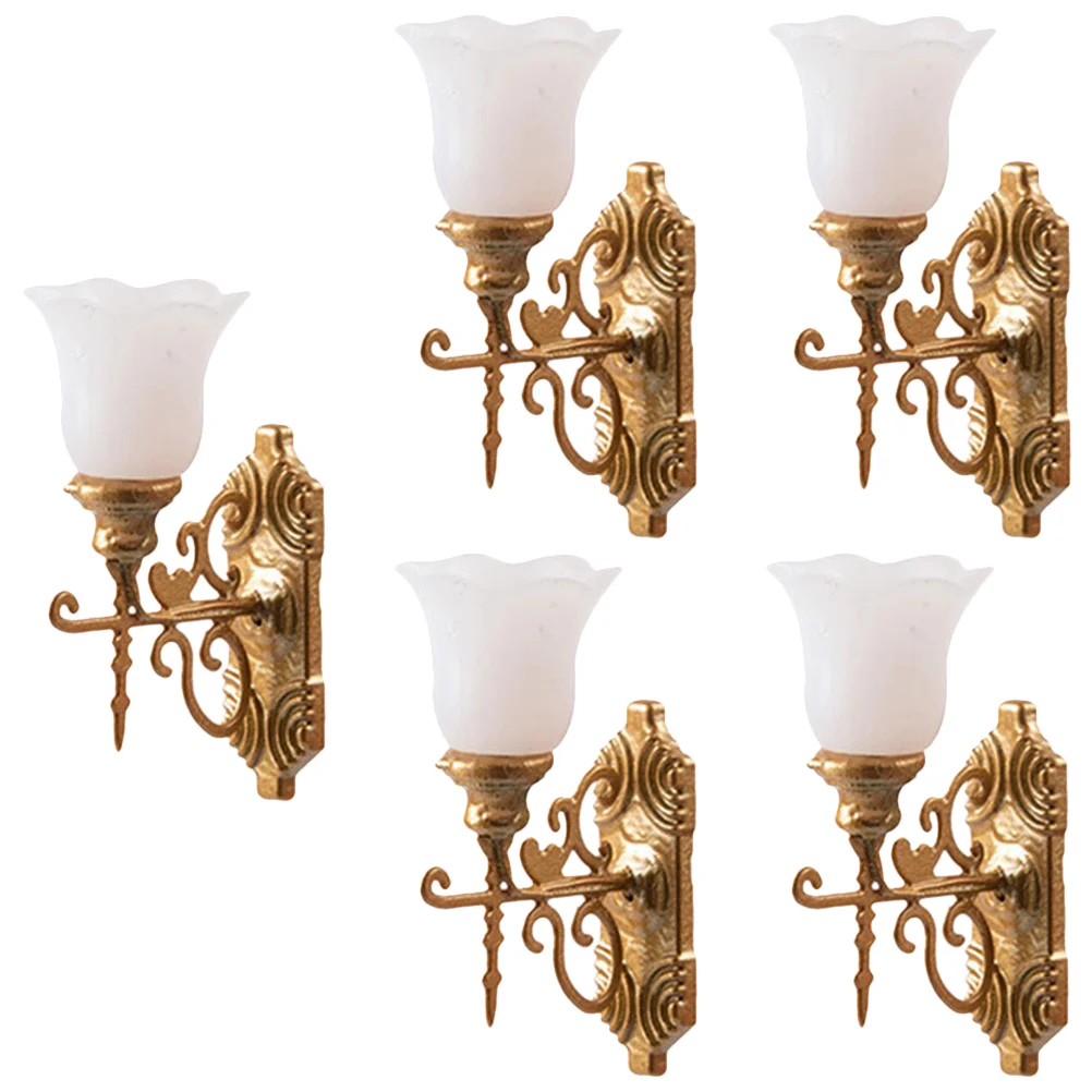 5pcs Micro Landscaping Lamp Decors Wall Light Adornments Sand Table Diy Materials Mini Wall Lamp Lamp Model