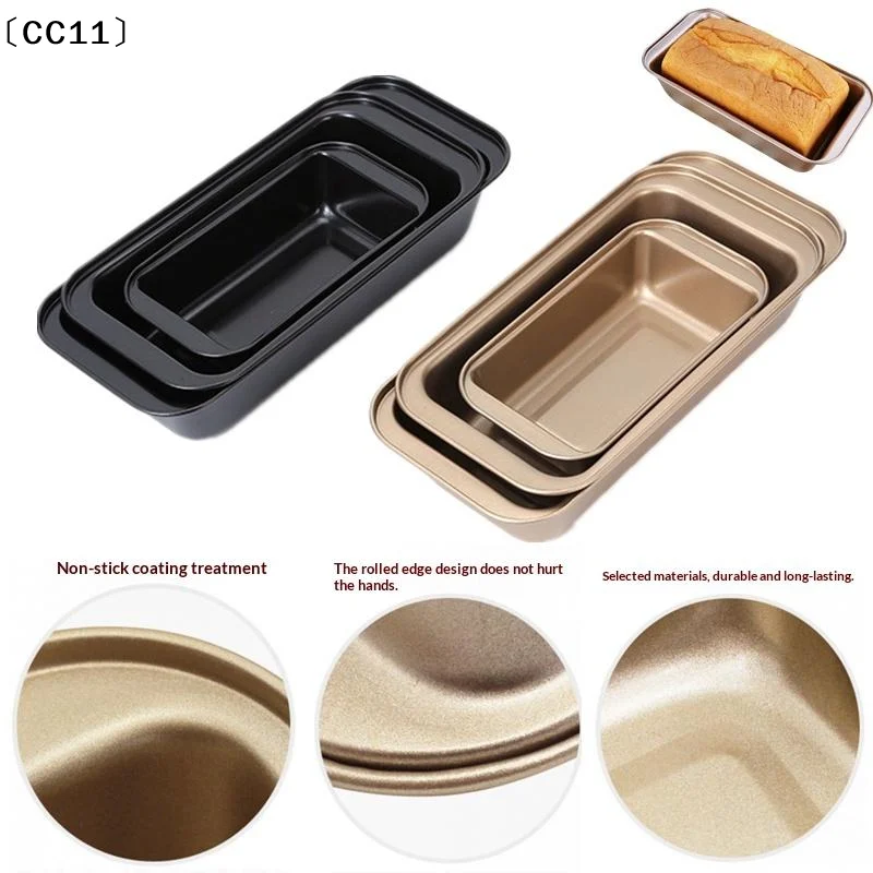 1 Stück rechteckige Brotbackform aus schwarzem, goldenem Karbonstahl, antihaftbeschichtet, zum Backen von Brot, Toast, Brownies〔CC11〕