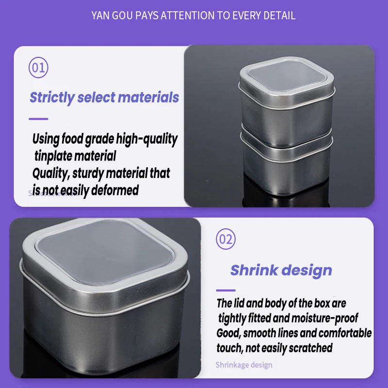 Clear Window Tin Box Metal Storage Box Case Gift Chocolate Candy Cake Boxes Tea Jar Cans Jewelry Organizer Cosmetic Tin Pot