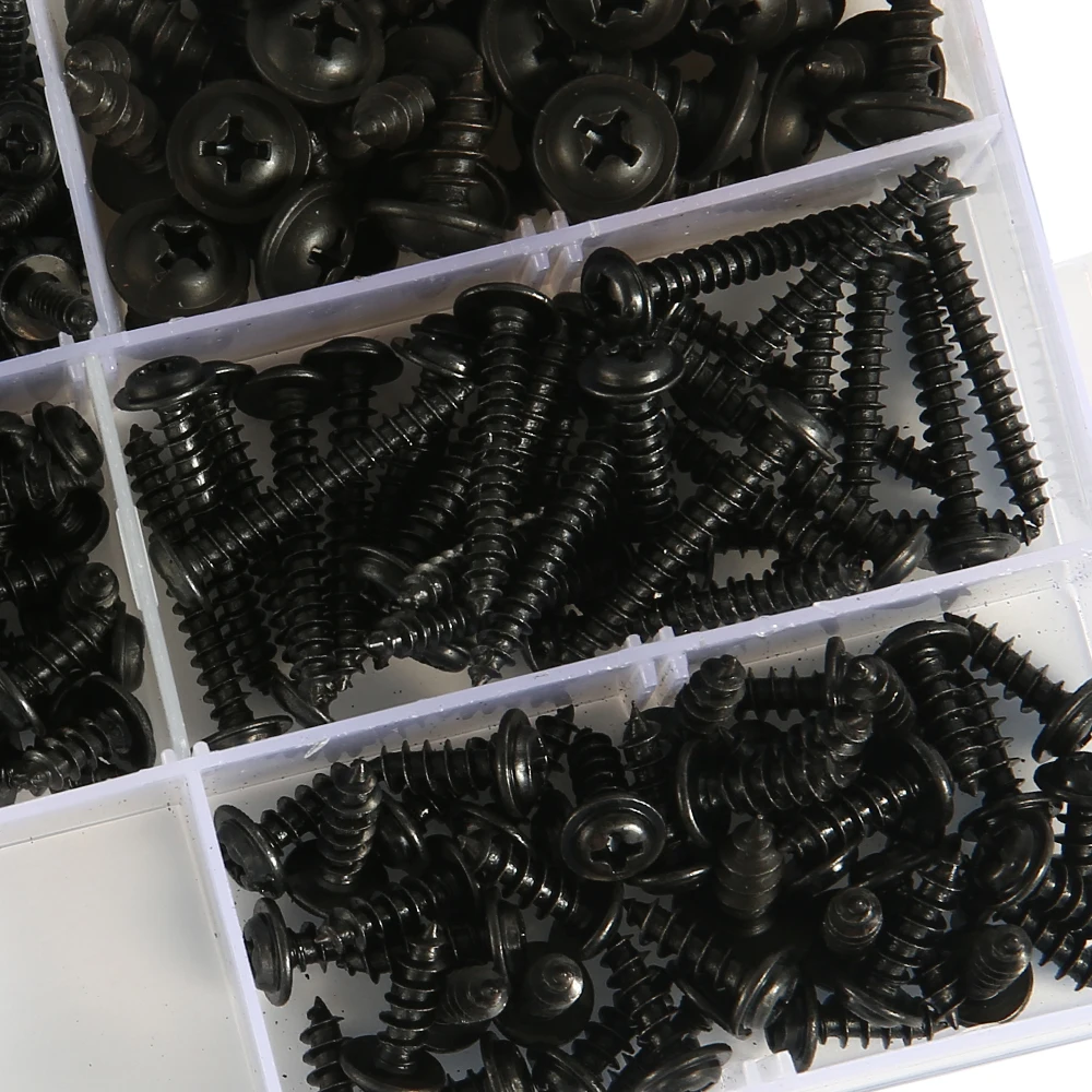 340/500pcs Pan Head Tapping Screw Cross Head M3/M4/M3.5/M4.8 Self Tapping Screw Set Assortment Kit Furniture Carbon Steel Screws