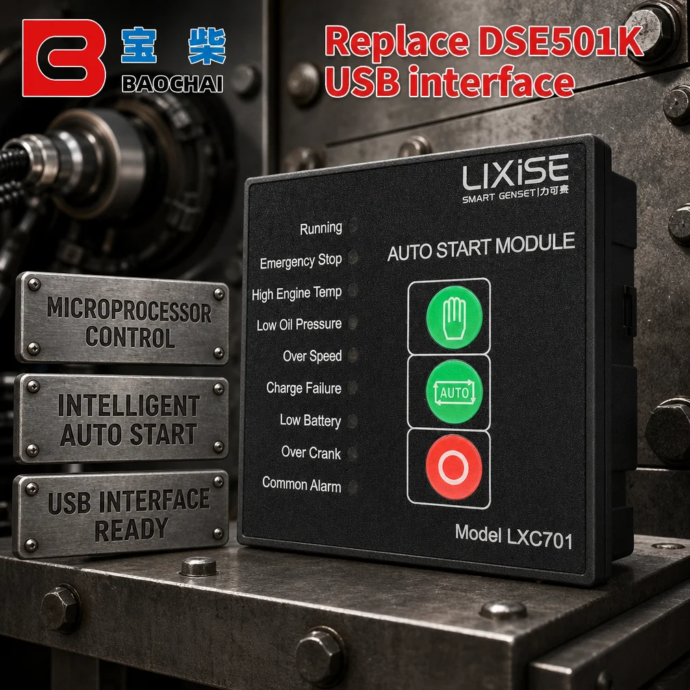 LIXiSE LXC701 Generator Controller Engine Auto Start Control Unit Diesel Genset Module Replaces DSE501k Manual Start Part