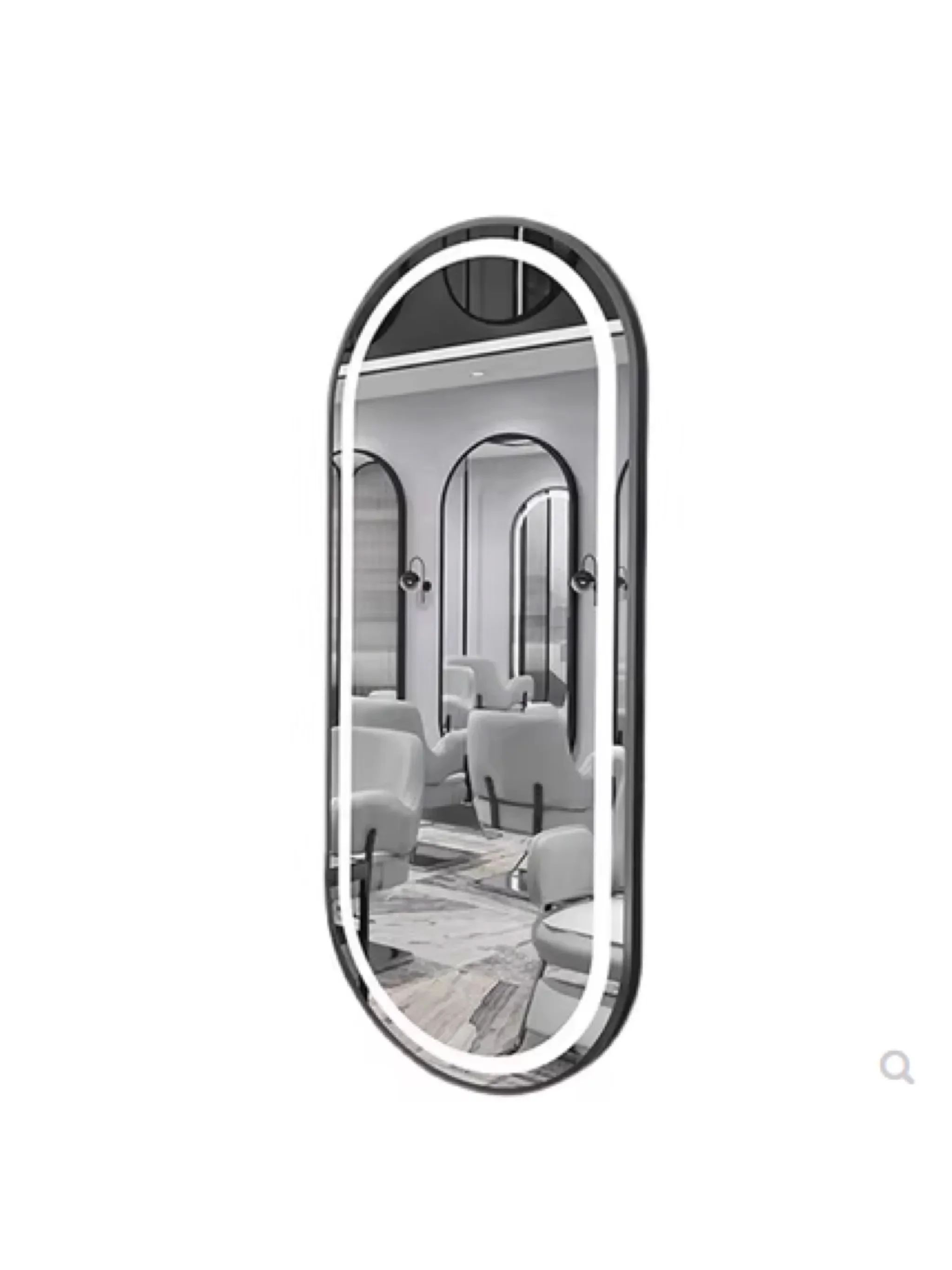 Internet celebrity barber shop mirror table hair salon special wall-mounted simple hairdresser floor mirror LED perm