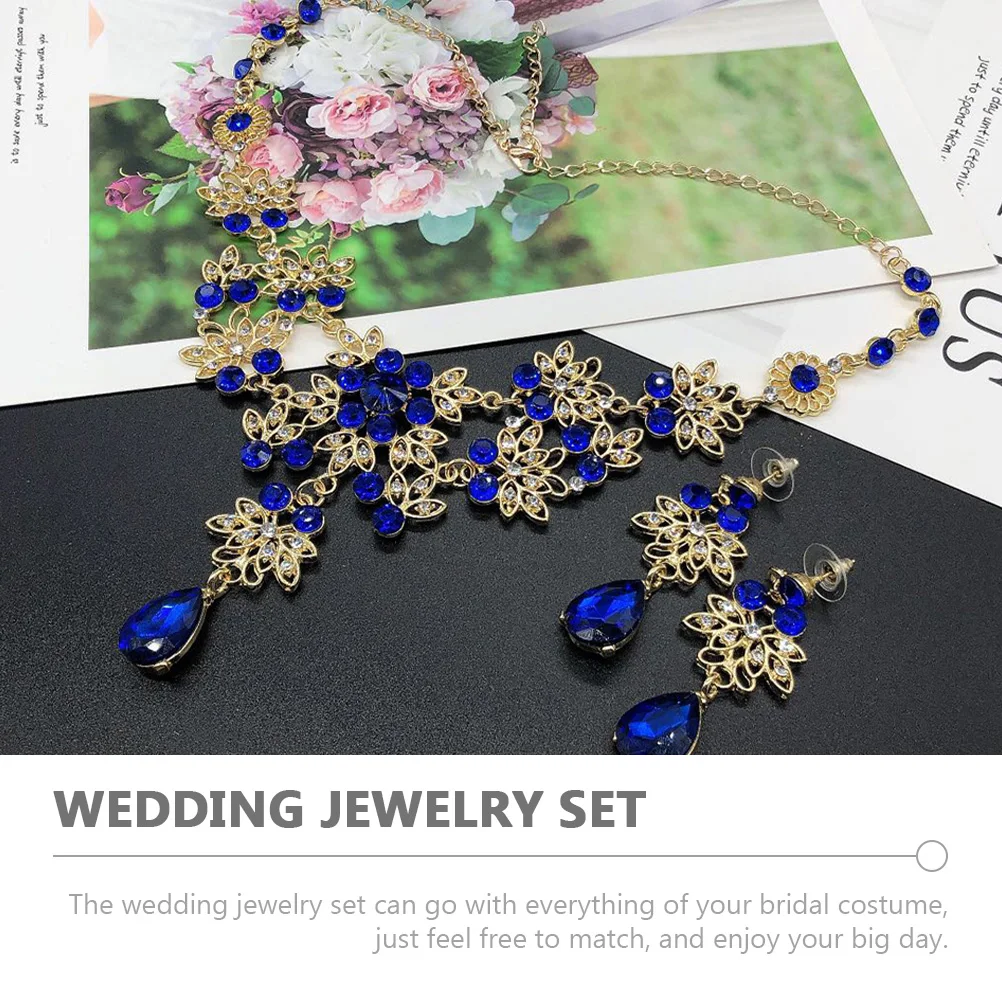 

1Set Bridal Crown Necklace Earrings Set Wedding Jewelry Bride Accessories Bridal Tiara for Weddings Birthdays Engagement