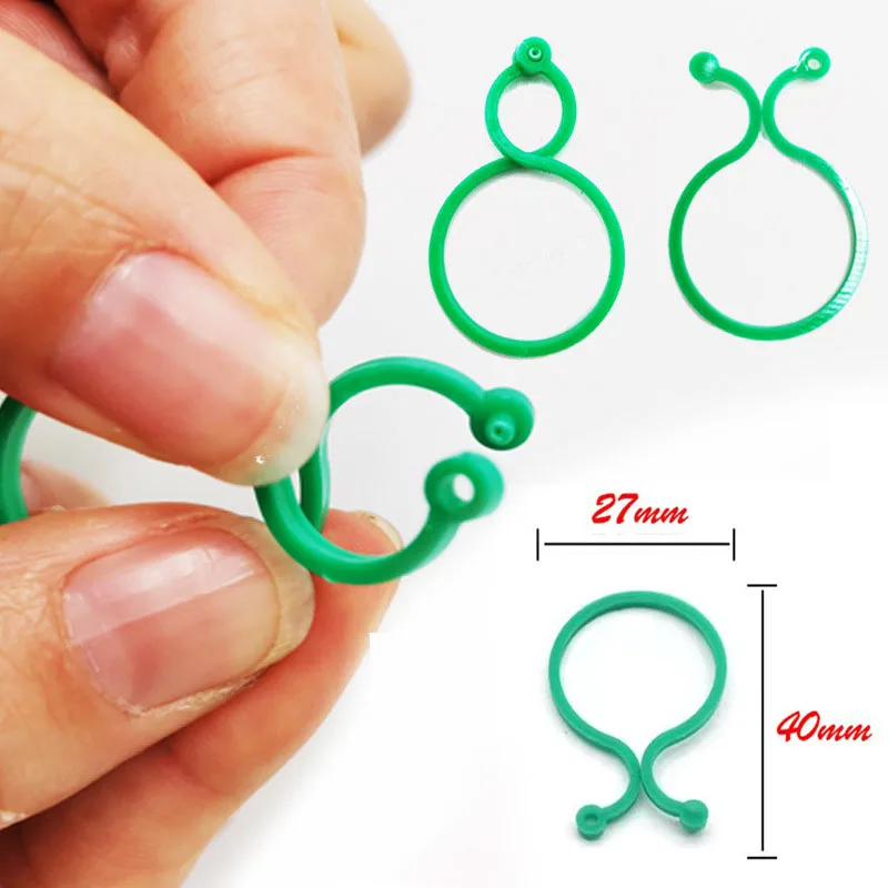 50 pz Clip per reggette per vite da giardino Supporto per anello con fibbia in bundle Supporto per piante di pomodoro Strumento di supporto Supporto per piante in crescita verticale