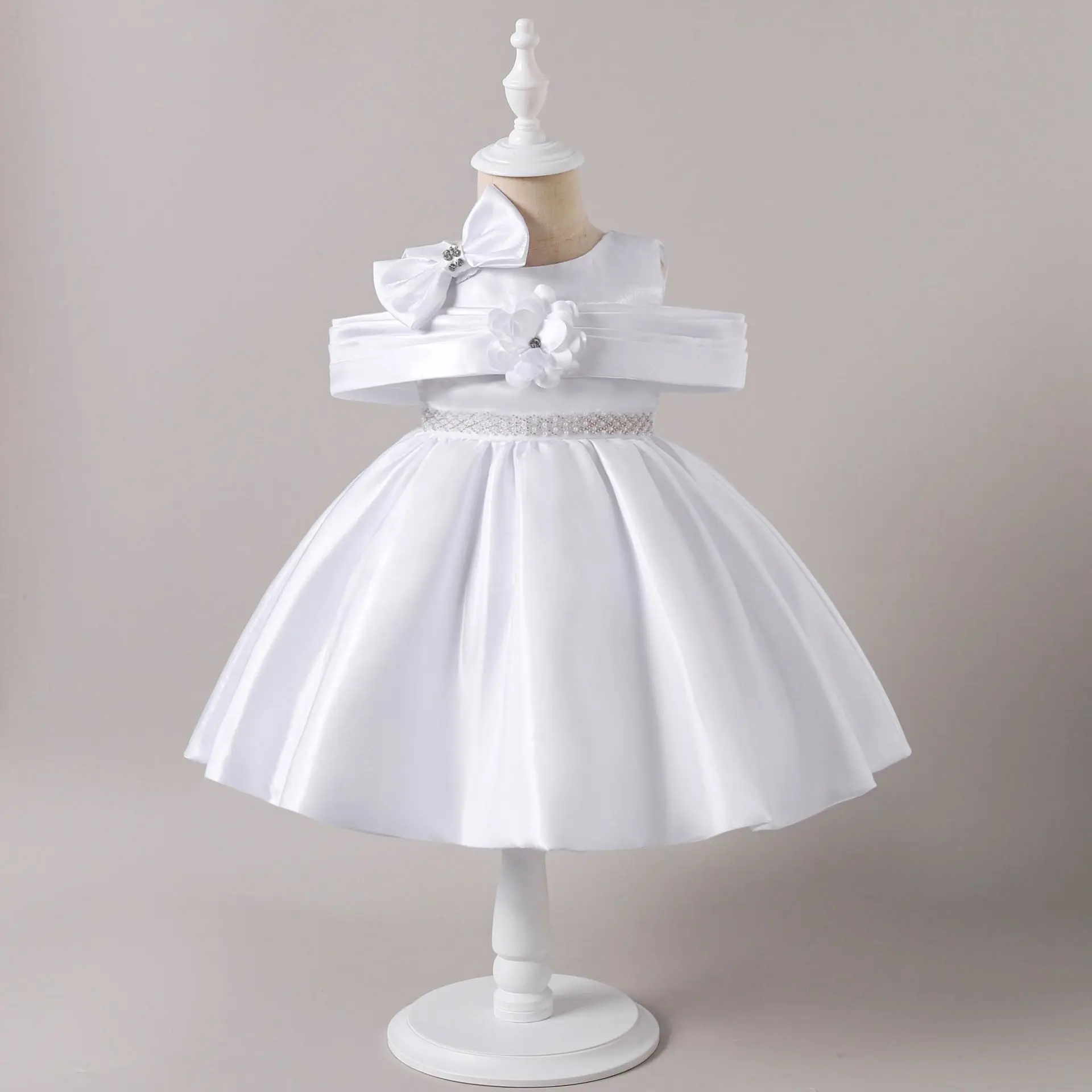 HETISO طفل زي الساتان الديكور حزام الأطفال فساتين بناتي طفلة الأميرة عيد ميلاد احتفالي الكرة ثوب 2-5 سنوات