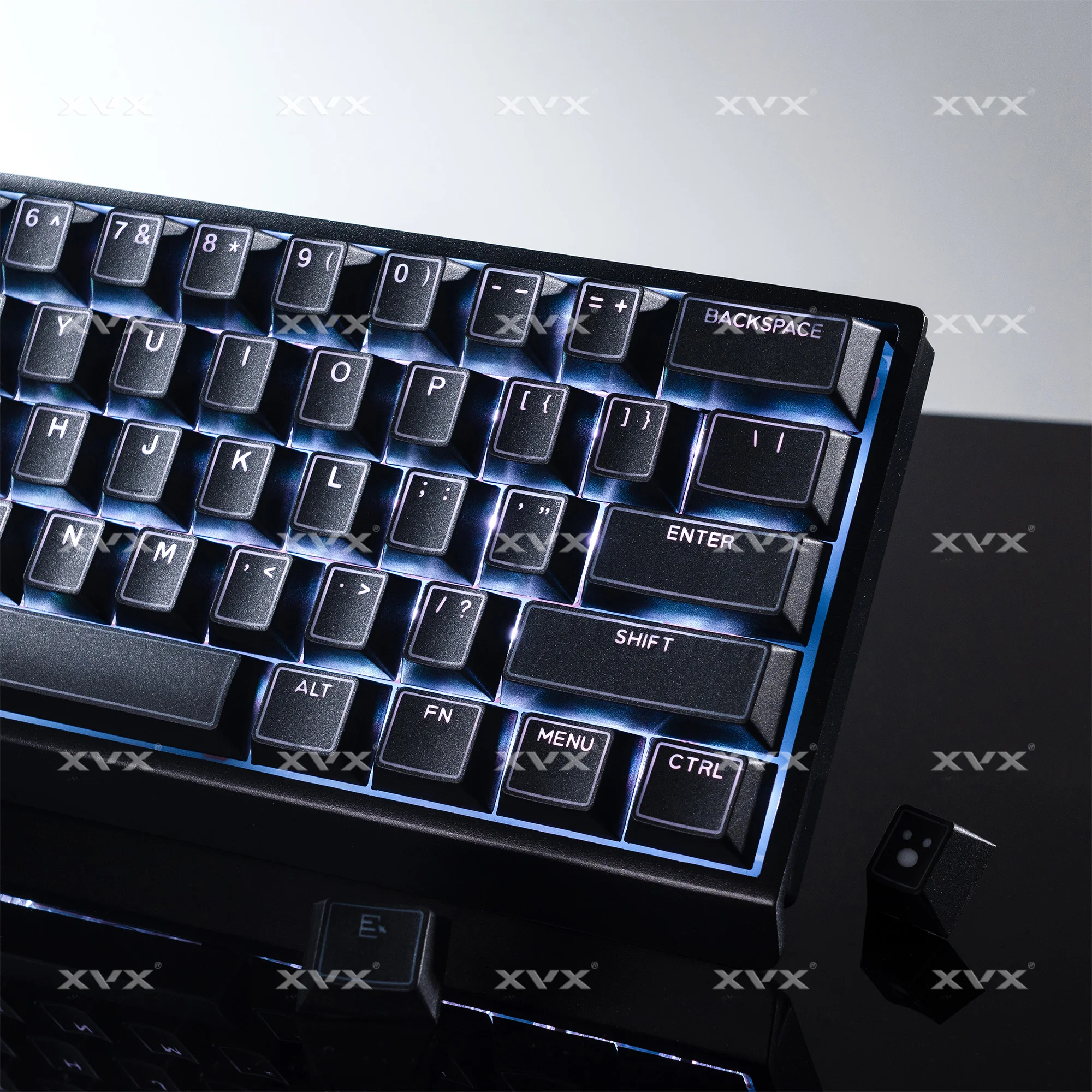 XVX Black See Through Keycap Double shot Cherry Profile PBT Keycap Set 142-key