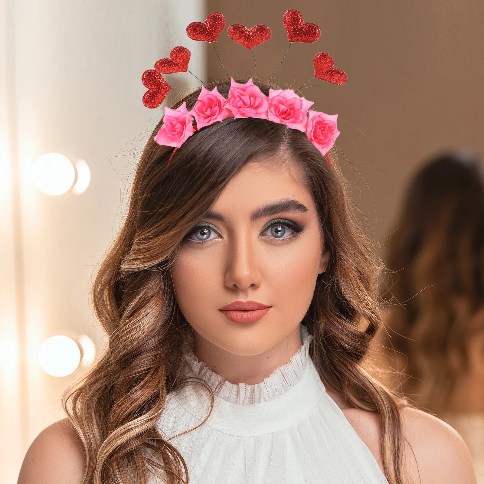 

1pcs Heart Headband Hairband Valentine Party Accessory Masquerade Festival Heart Headbands Carnival Dance Gift For Adults